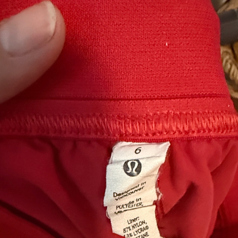 Lululemon Red Athletic Skort